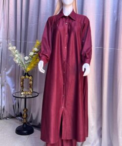طقم نسائي قطعتين – Chemise Longue & Pantalon Ample