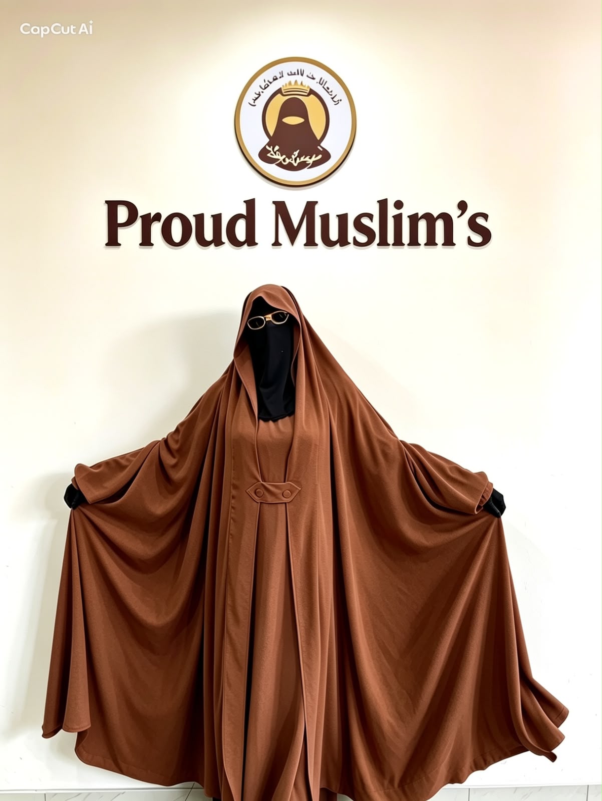 عباءة الرأس بالغُشوة الشرعية | Abaya de Tête avec Ghoushwa Char'iya | مقاس موحد – Taille Unique | Proud Muslims